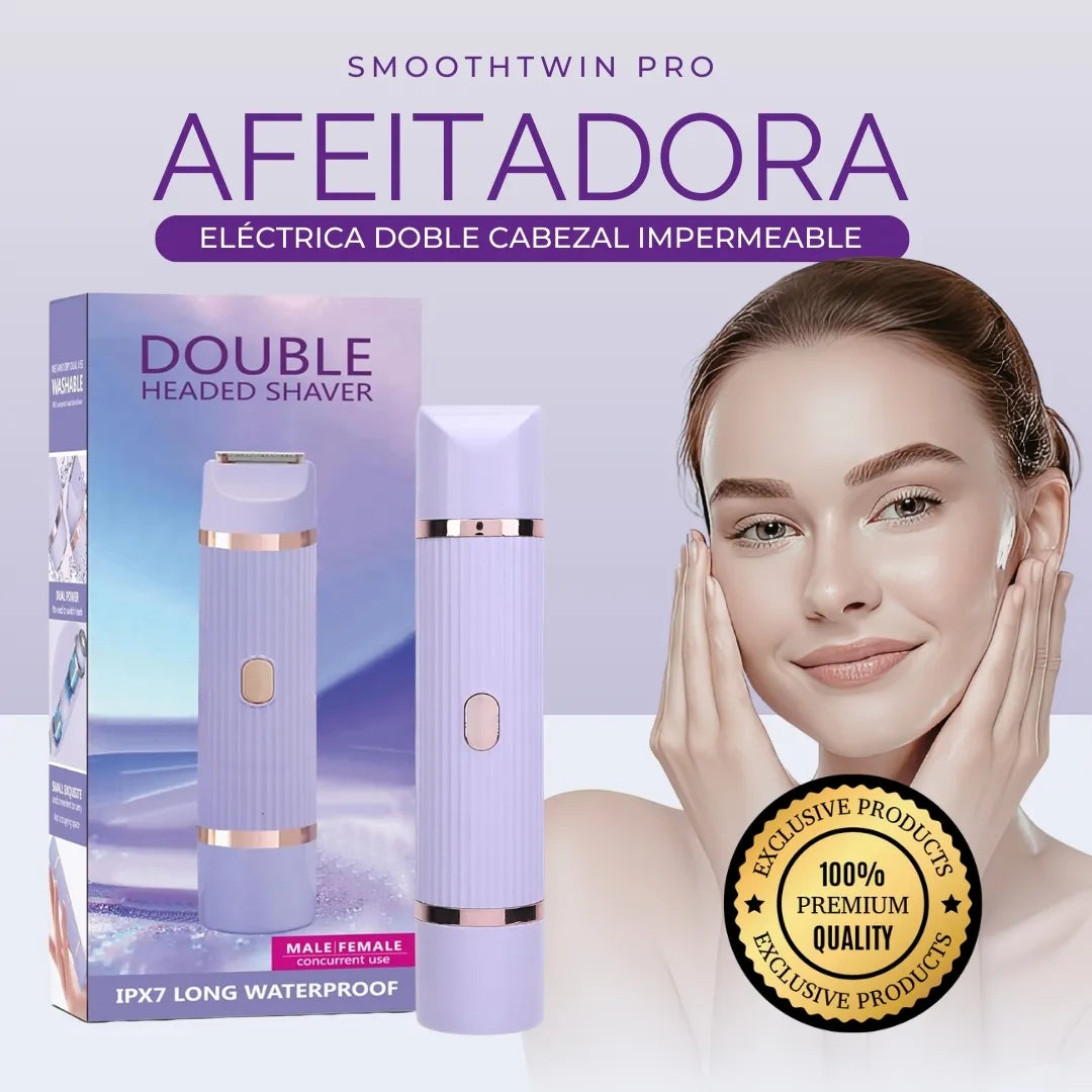 SmoothTwin Pro - Afeitadora Eléctrica Doble Cabezal Impermeable