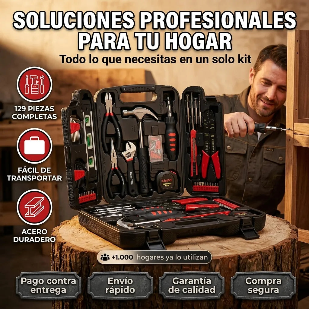 Kit de 129 Herramientas para el Hogar