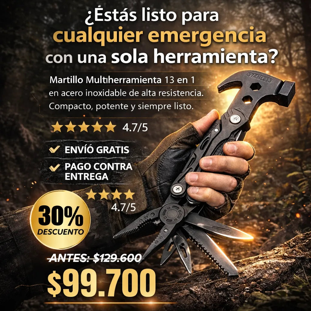 Martillo 13 en 1 de acero inoxidable