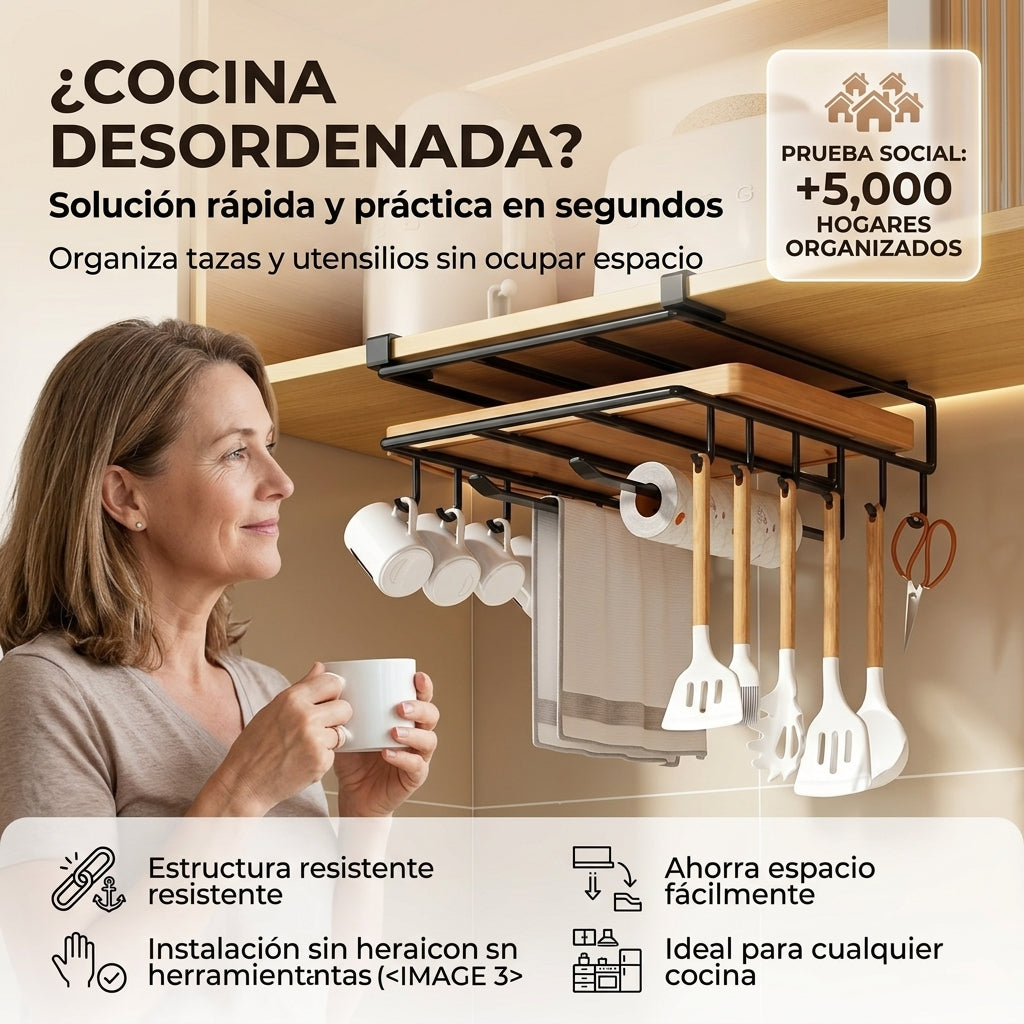 Organizador Colgante Multifuncional de Cocina